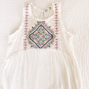 Dressy white sequins tank top
